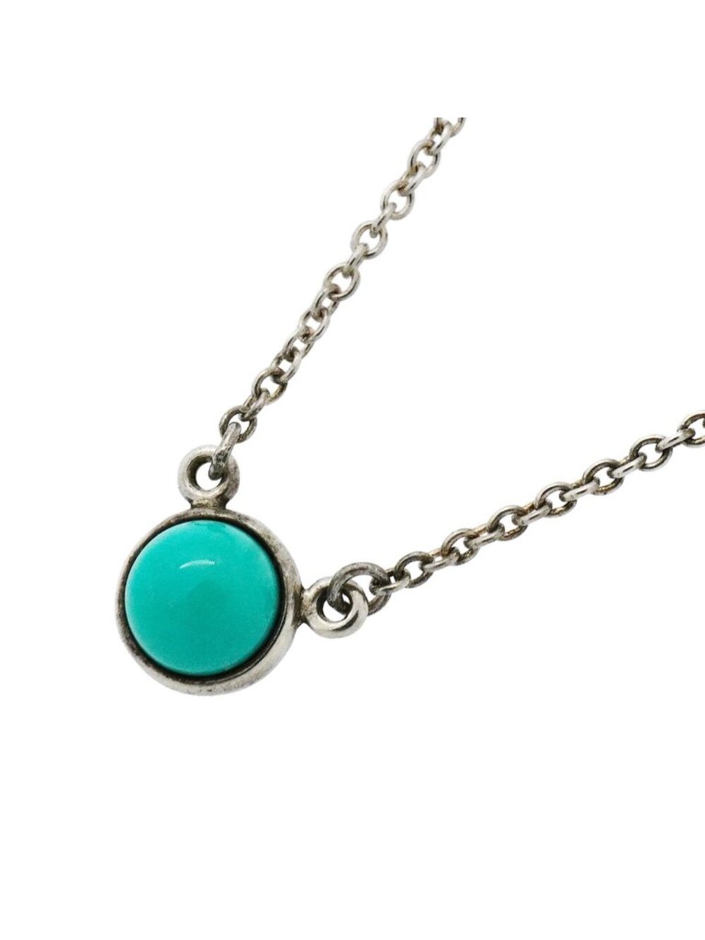 Tiffany & Co Necklace by the Yard 925 Sterling Silver Turquoise Blue